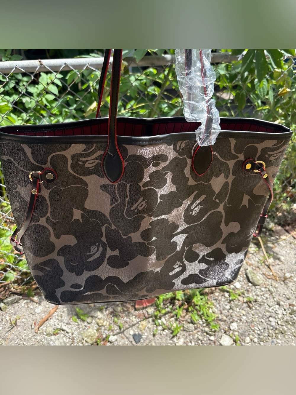 Women’s Camouflage Tote Bag in grey and black - Unbranded